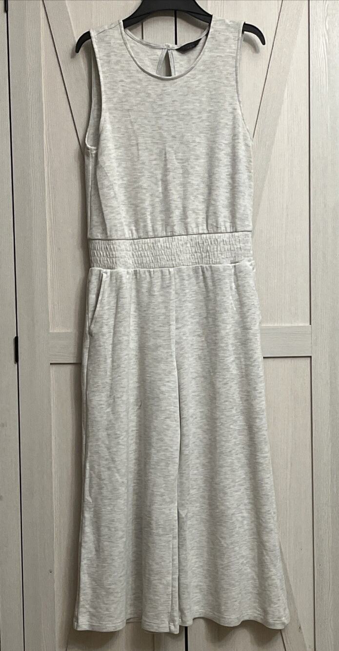 Danskin Women's Sleeveless Wide Leg Scuba Gaucho Jumpsuit Gray Size XS